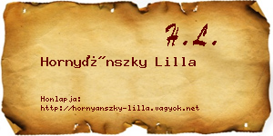 Hornyánszky Lilla névjegykártya